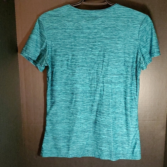32 Degrees Aqua/Teal Heathered Athletic Scoop Neck T-Shirt - Size Small - Picture 4 of 8